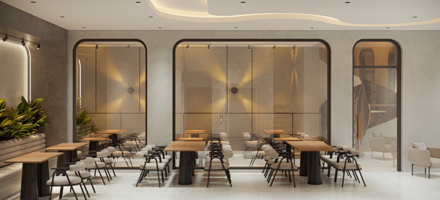 Không gian rộng của cửa hàng flagship Phúc Tea Ô Môn