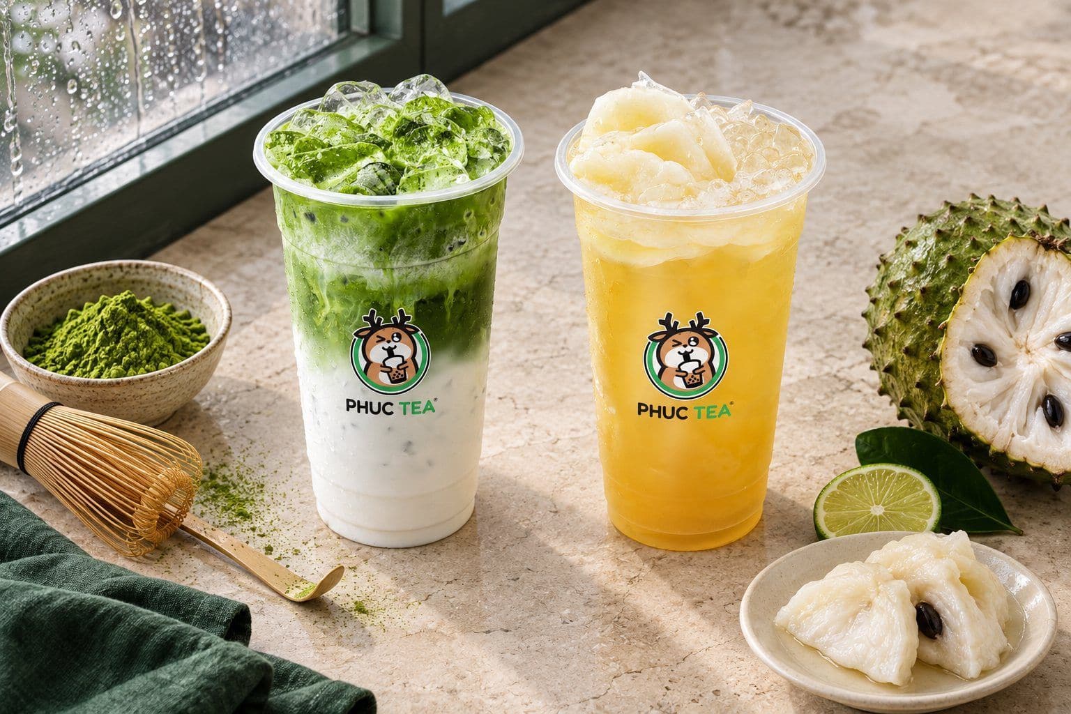 Matcha Latte, Trà Mãng Cầu - Phúc Tea 饮品