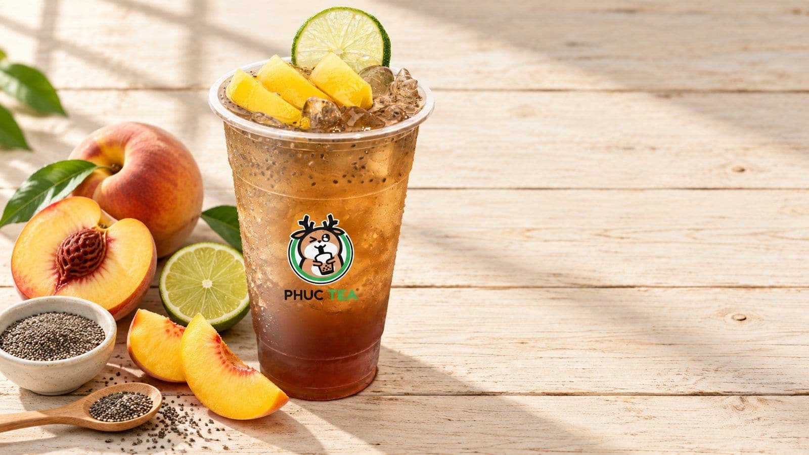 Trà Đào Hạt Chia - Phúc Tea 饮品