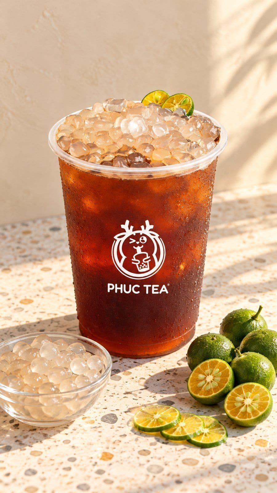 Hồng Trà Tắc Trân Châu Giòn - Phúc Tea 饮品